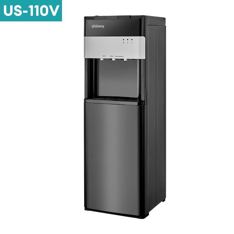 DRELIFE Dispensador de Agua Fría y Caliente de Carga Inferior, Enfriador de Agua de Pie con Gabinete de Almacenamiento, Water Cooler con Sistema de Seguridad y Bandeja de Goteo Extraíble para Hogar, Oficina y Hotel