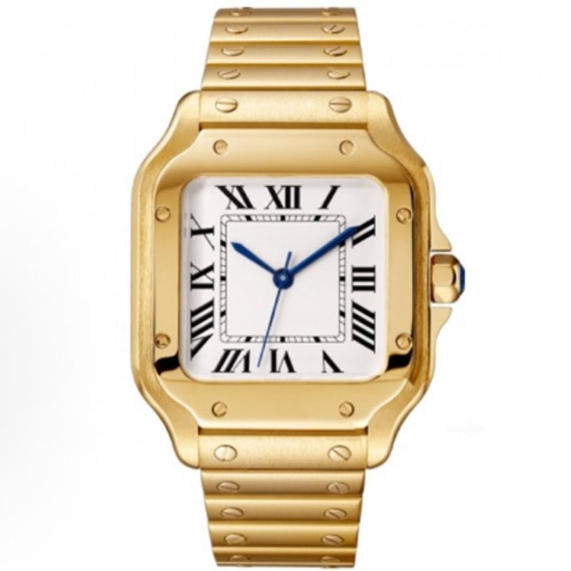 MEGIR Reloj mecánico automático cuadrado, esfera blanco y negro, caja y correa acero inoxidable 904L, cristal zafiro, reloj totalmente mecánico para hombre