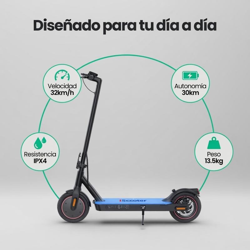 Patinete Eléctrico i9L: 350W de potencia, batería 36V 7.5Ah, neumáticos de 8.5" y App integrada. ¡Todo lo que necesitas!