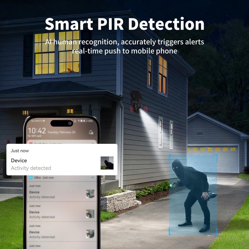 [SummerWins] Cámara de seguridad 4G alimentada por energía solar CB174S, visión nocturna en color 4MP HD, tarjeta SIM integrada, cámara para exteriores sin Wi‑Fi para granja/hogar con resistencia al agua IP65, servicio de datos 4G LTE requiere activar Sum