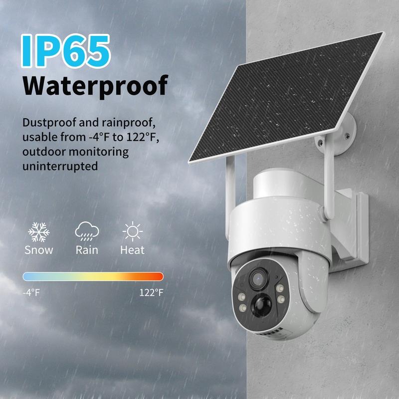 [SummerWins] Cámara de seguridad 4G alimentada por energía solar CB174S, visión nocturna en color 4MP HD, tarjeta SIM integrada, cámara para exteriores sin Wi‑Fi para granja/hogar con resistencia al agua IP65, servicio de datos 4G LTE requiere activar Sum