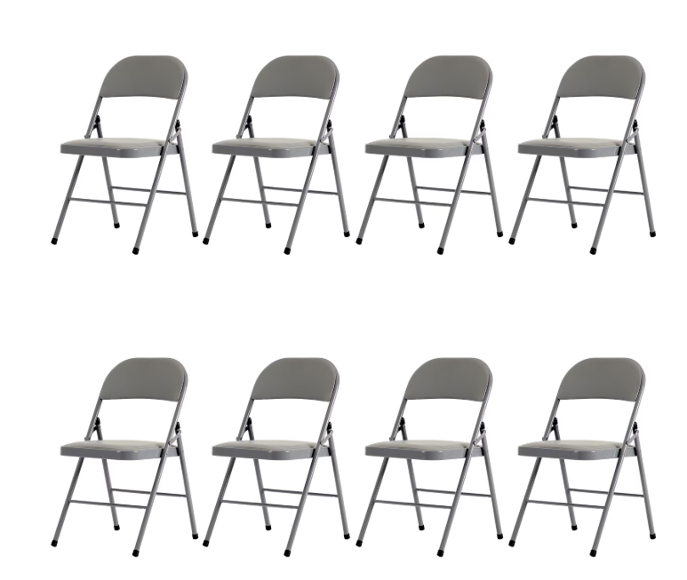 Paquete de 8 Sillas Plegables Blancas para Fiestas, Comidas y Reuniones Familiares