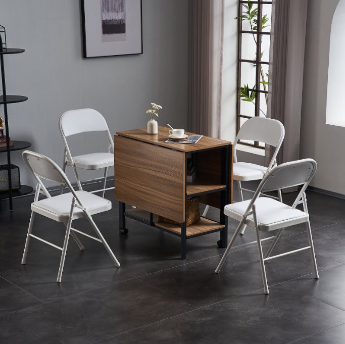 Paquete de 8 Sillas Plegables Blancas para Fiestas, Comidas y Reuniones Familiares