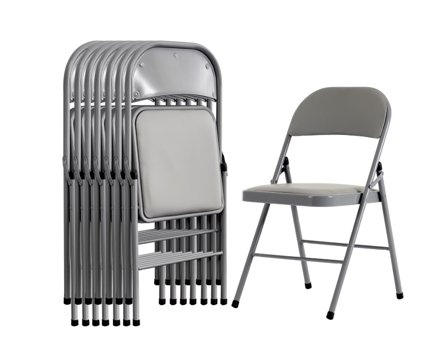 Paquete de 8 Sillas Plegables Blancas para Fiestas, Comidas y Reuniones Familiares