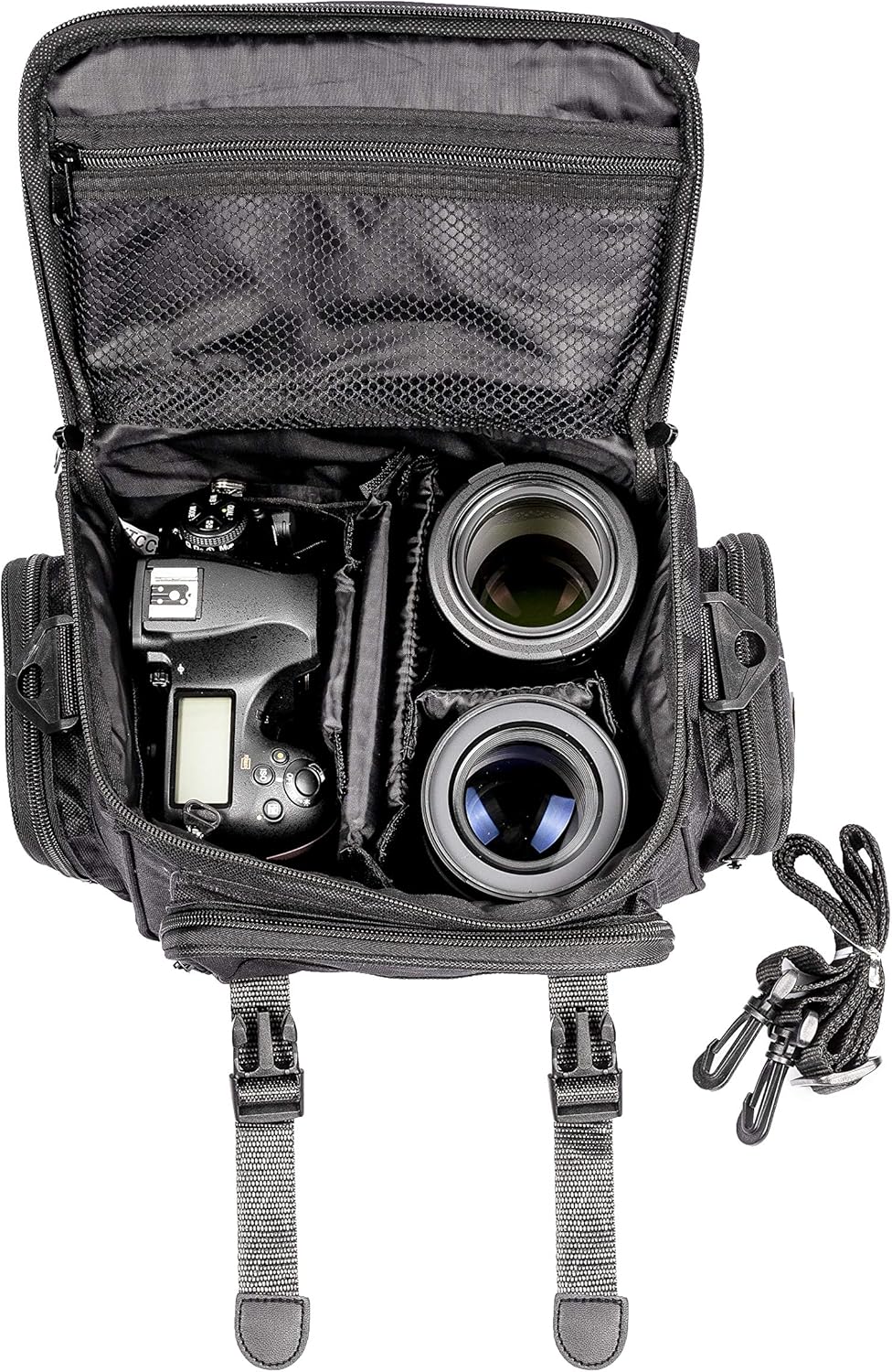 Cámara Canon EOS 4000D con Lente EF-S 18-55mm f/3.5-5.6 III y Accesorios Profesionales: Batería de Repuesto LPE10, Flash Esclavo, Bolsa Grande para Dispositivos en Negro