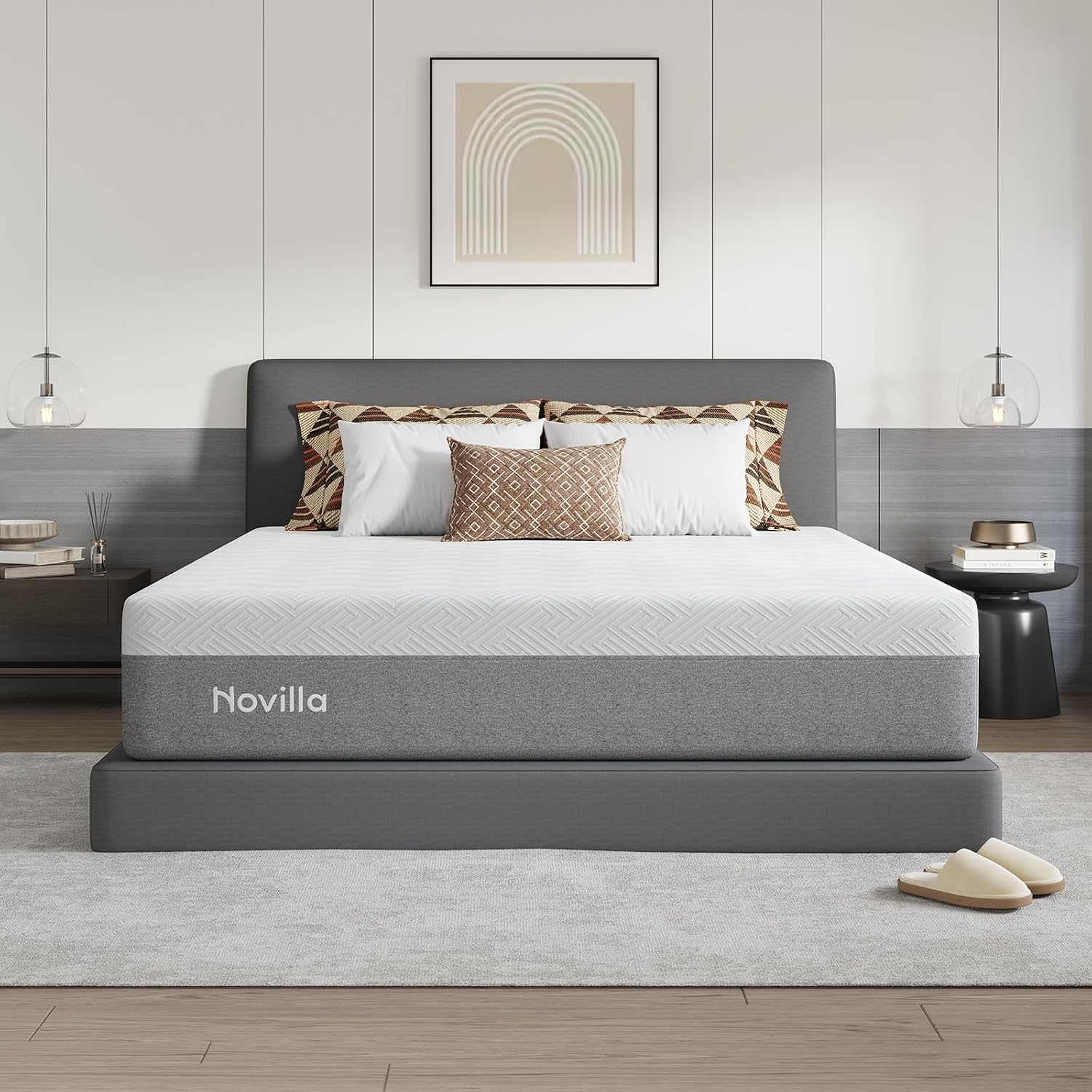 Novilla Colchón King, Colchón de Espuma Viscoelástica King de 14 Pulgadas en una Caja para Soporte, Alivio de Presión y Comodidad Suave, Bliss