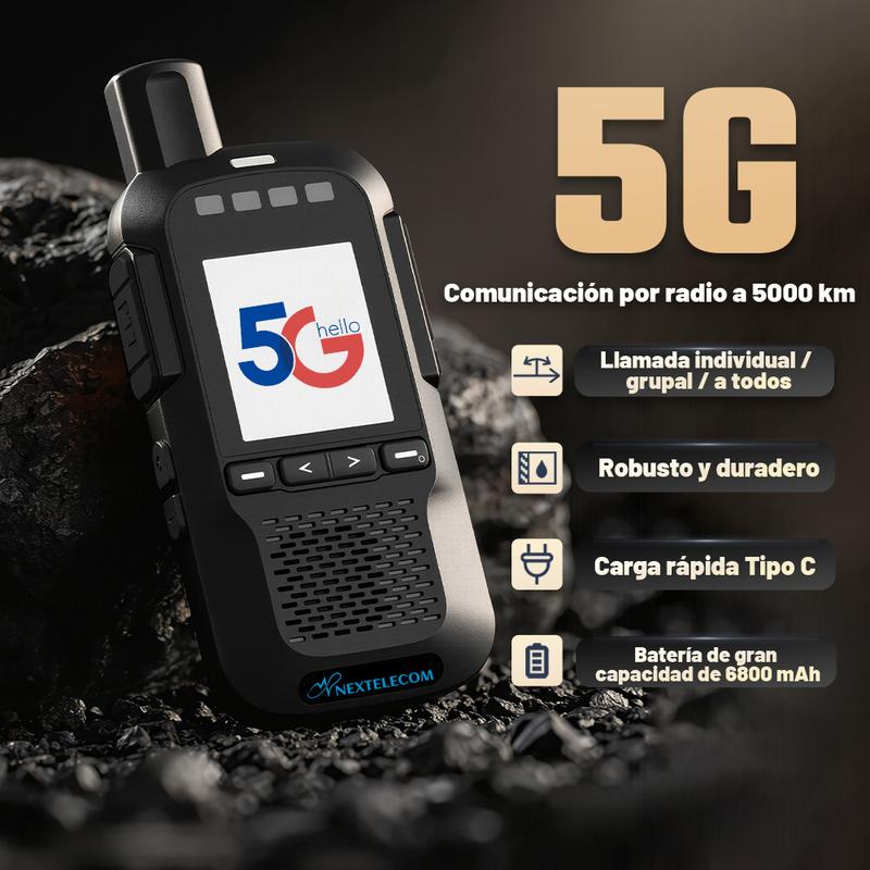 Radio de comunicación de largo alcance con cobertura ilimitada, cifrado AES-256, ultradelgada y portátil, recargable, ideal para equipos de trabajo, familias y actividades al aire libre. Paquete de 2 unidades.