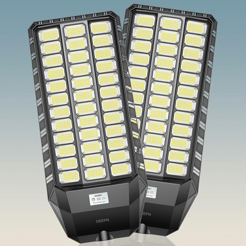 😱Stock limitado - ¡Compra 1 y llévate otra GRATIS!🎁 Farolas solares DEEPN 9000W IP67 superbrillantes, 650000 lúmenes, lámpara LED de bajo consumo, sensor de movimiento del anochecer al amanecer, control remoto, 3 modos de iluminación, iluminación e