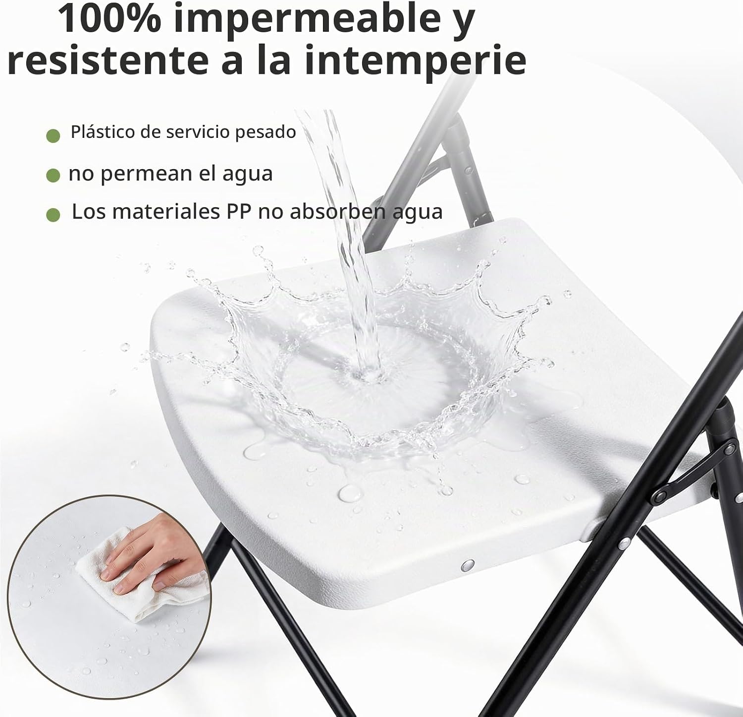 Envío GRATIS Paquete de 8 Sillas Plegables Blanca Color Blanco
