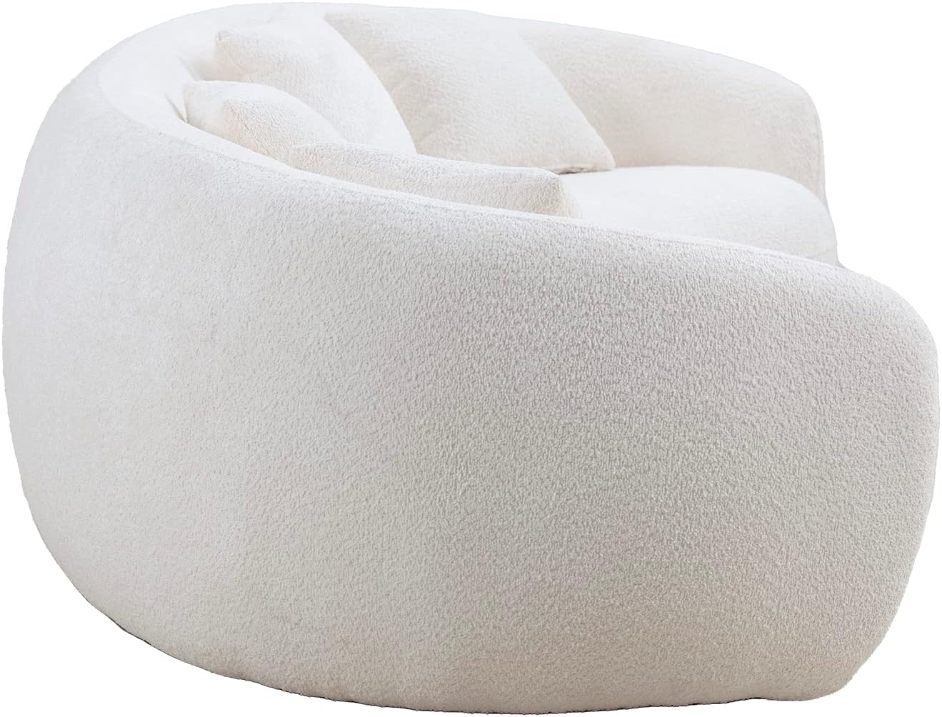 Sofá curvo moderno de 102.36 pulgadas, sofá minimalista de 5 asientos con marco de madera maciza y espuma de alta densidad, comodidad similar a una nube, sin montaje, sofá curvado de lujo