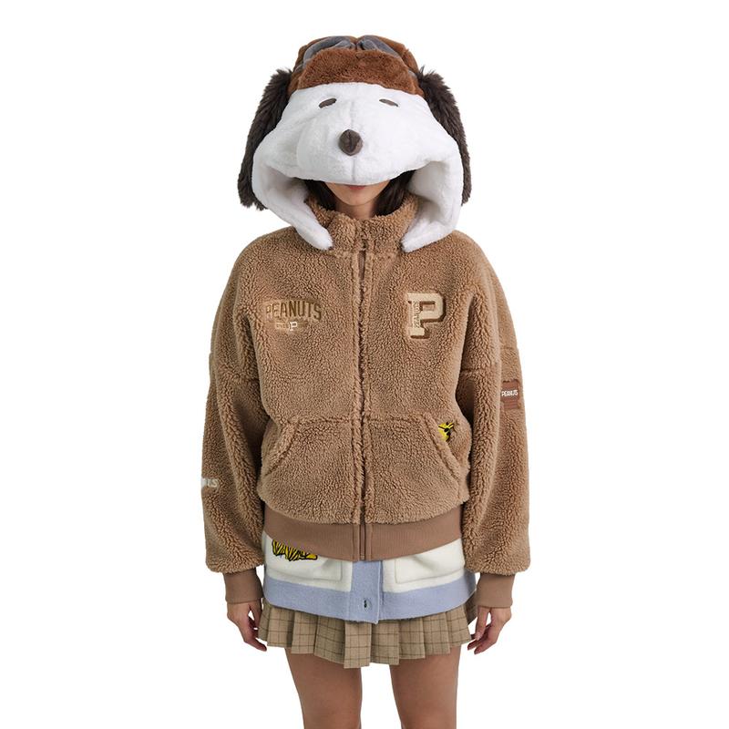 PEANUTS Chamarra Snoopy Gorro Desmontable Detalles Bordados 1319613