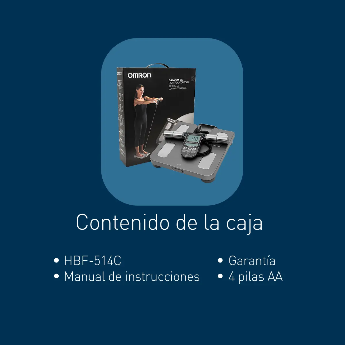 OMRON Báscula Digital de Composición Corporal HBF-514C – Analiza Grasa, Músculo, IMC y Metabolismo, 4 Usuarios + Invitado y Memoria de Seguimiento