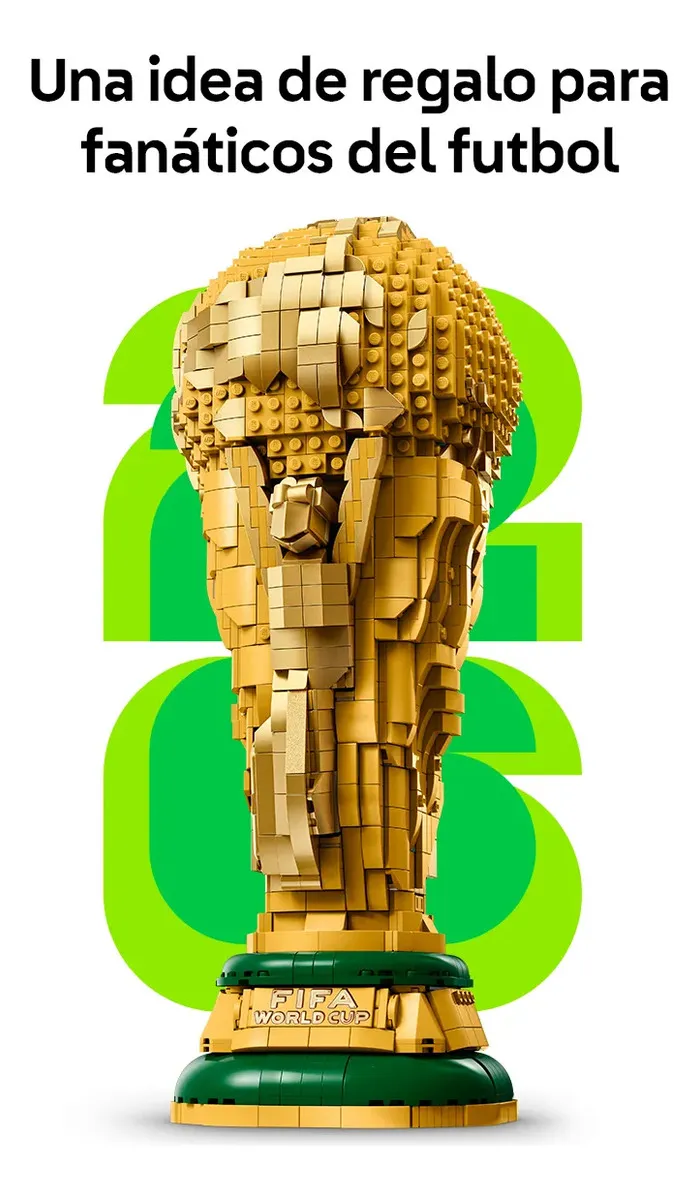 LEGO Editions Trofeo Oficial de la Copa Mundial de la FIFA 43020; réplica coleccionable a tamaño real; regalo para aficionados del fútbol y recuerdo único del Mundial; 12+