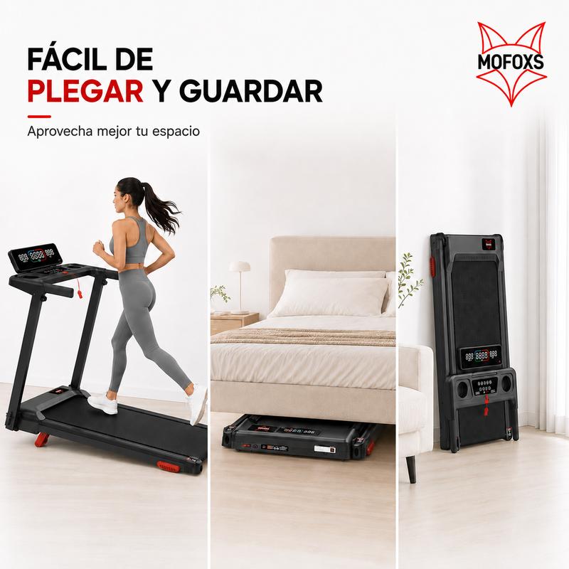 Caminadora Eléctrica GT8 Plegable 3.0HP, 1-12 km/h, Inclinación Manual 6°, Capacidad 160 kg, Pantalla LED, 12 Programas para Casa