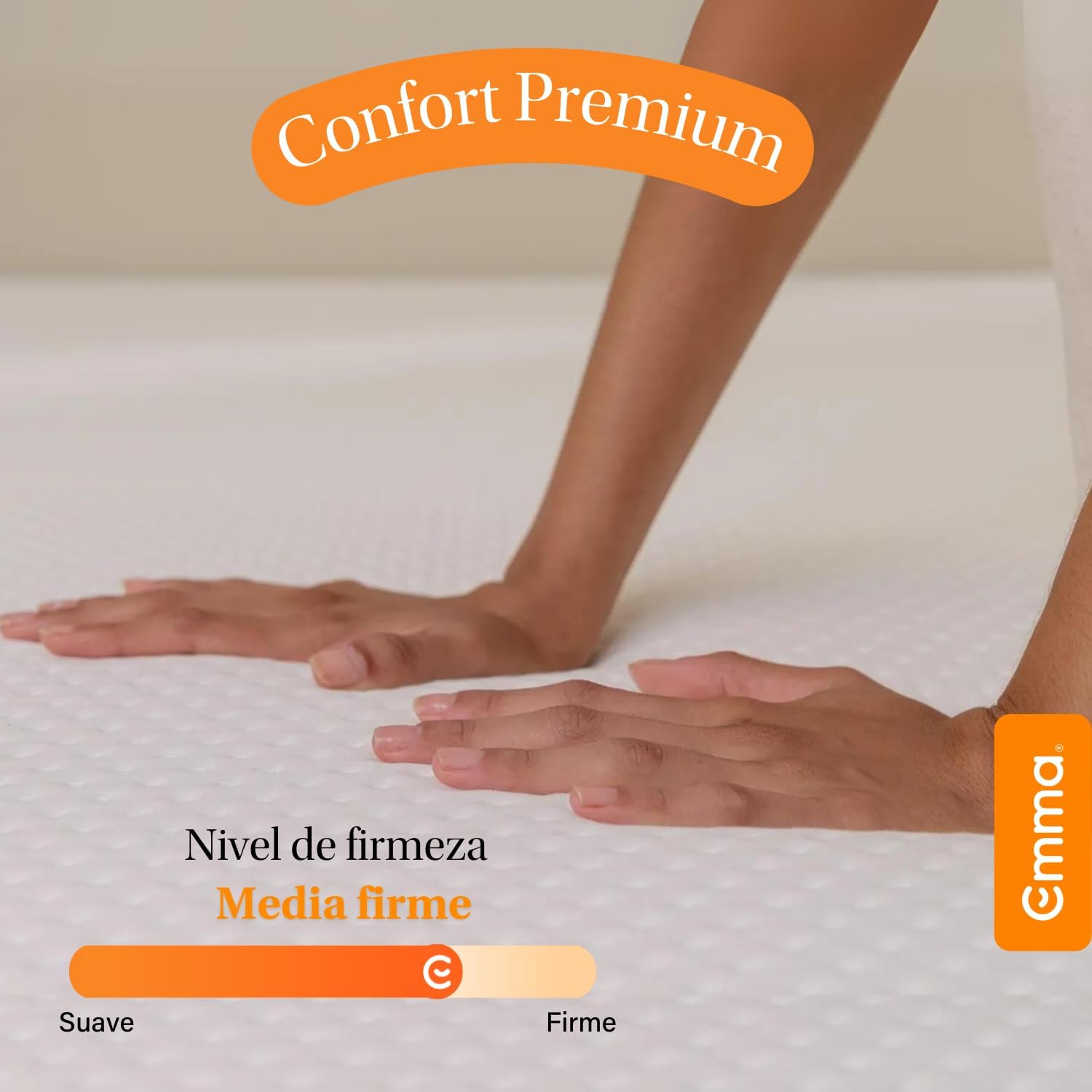 Colchón Queen Size Emma Premium Memory Foam Anti Movimiento Color Blanco