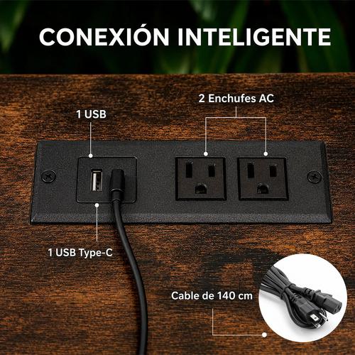 Houzer Escritorio de Oficina Metálico Gamer 120x60x140 cm | 2 Contactos Tomacorriente USB y USB-C | Soporta 160 kg | Ideal para Home Office y Estudio