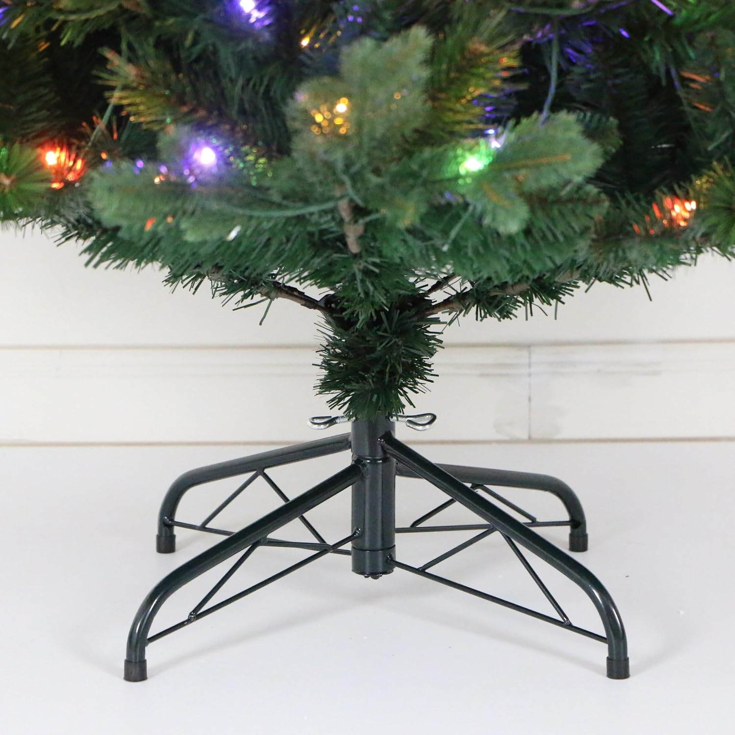 Árbol de Navidad artificial de abeto balsámico europeo sin iluminación de 7 pies; árbol realista 
