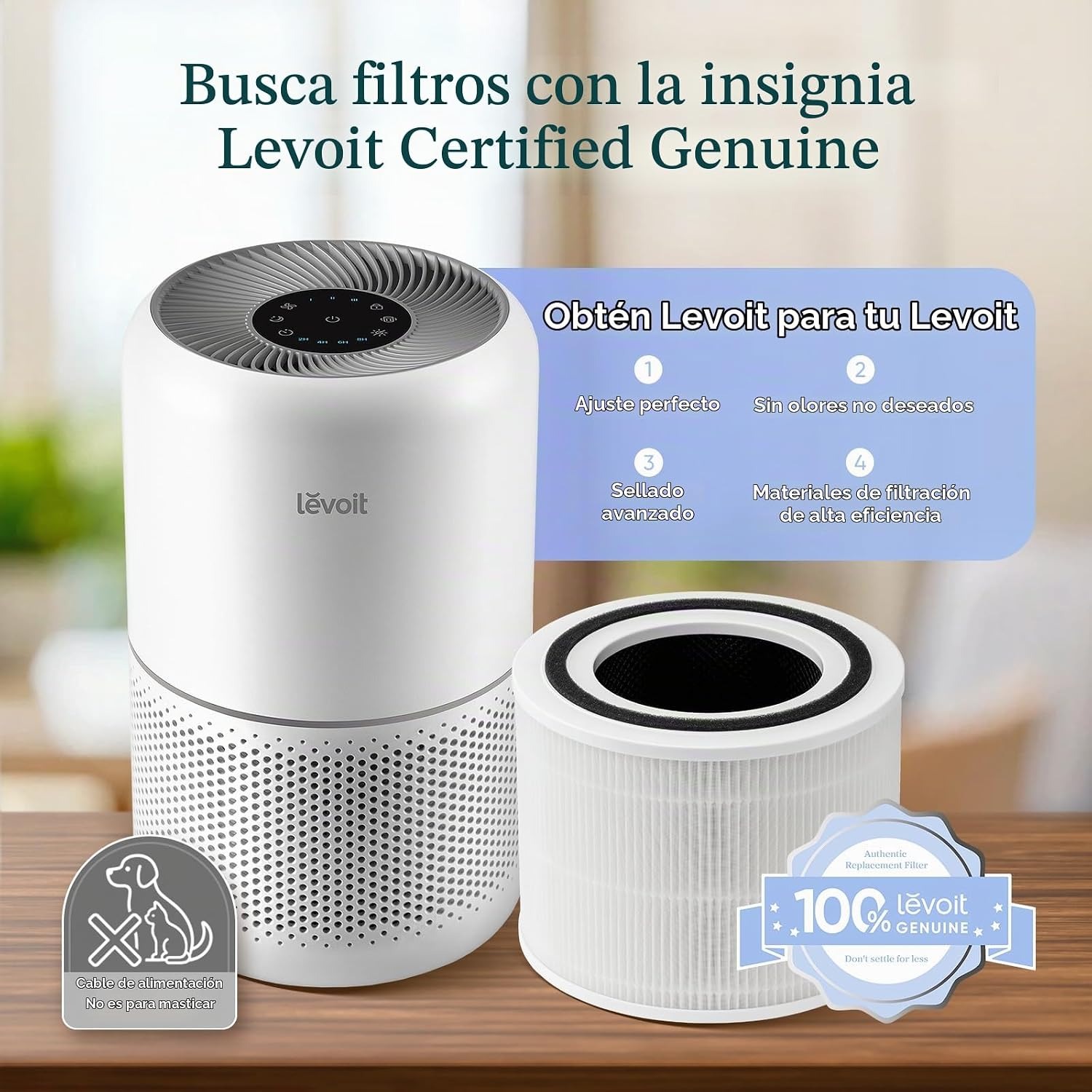 Levoit Purificador de aire para el hogar, mascotas, alérgenos para el