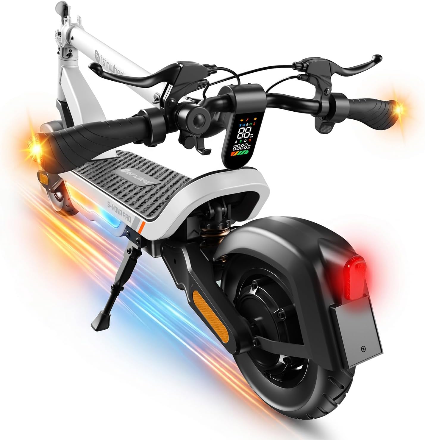 isinwheel S NOVA PRO Electric Scooter for Adults, 38 Miles Long Range, 28 Mph Top Speed, 1000W Motor, 264lbs Load, Foldable Commuting E-Scooter with 10" Pneumatic Tires, Dual Suspension, Dual Disc