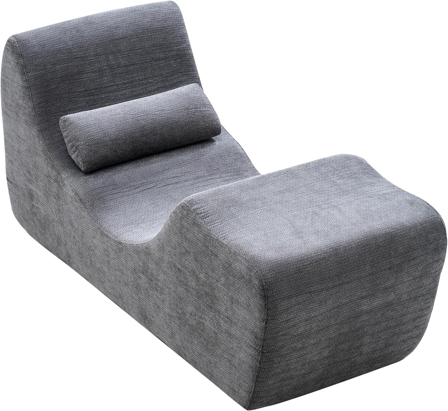 Silla tipo chaise longue VEVOR para yoga; silla ergonómica y moderna de espuma curvada (sin estructura rígida) para interiores; ideal para masajes, estiramientos, relajación y ejercicio; apta para sala de estar, dormitorio o balcón; color gris.