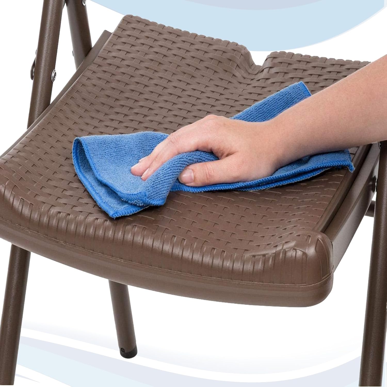 BREEZEE Set de 2 Sillas Plegables Estilo Rattan, Diseño Portatil, Ideal en Interior y Exterior, Silla para Jardín, Oficina, Camping o Playa, Material de Alta Calidad
