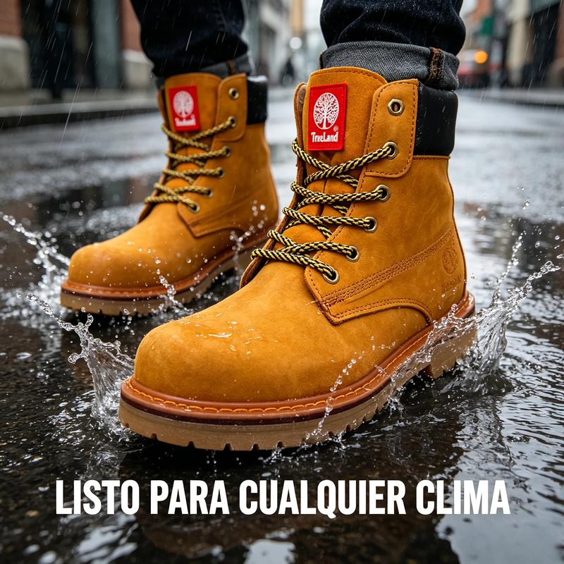 Botas Camperas Amarillas Estilo Resistente al Agua para Hombre y Mujer Suela Antideslizante para Trabajo y Senderismo Moda Urbana