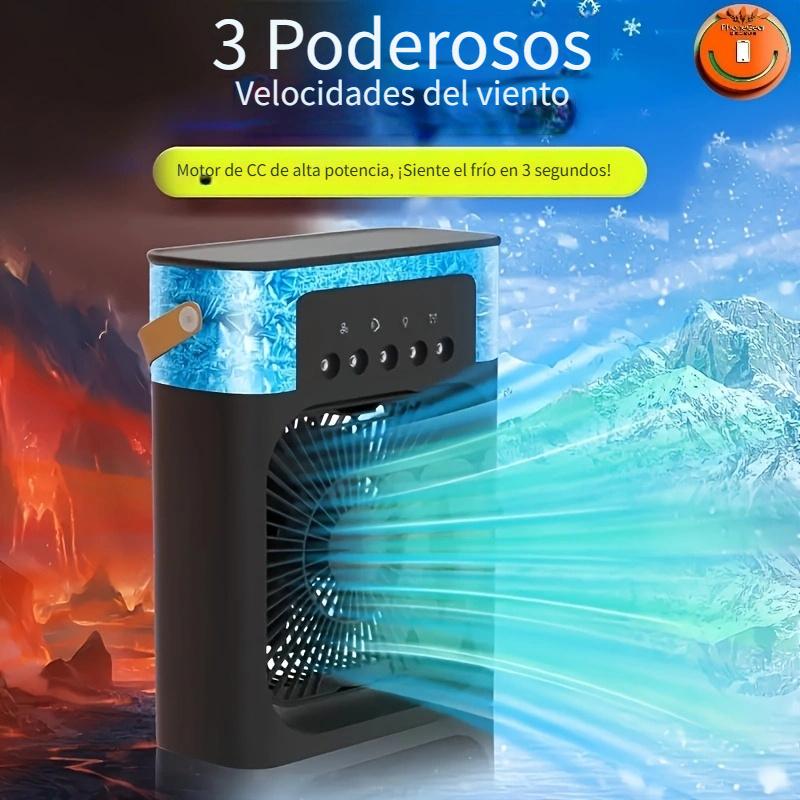 3 In 1 Air Conditioner Fan, Mini Evaporative Air Cooler with Night Light, Cooling Fan with 600ml Water Tank (Support Mobile Power Supply Used Together)