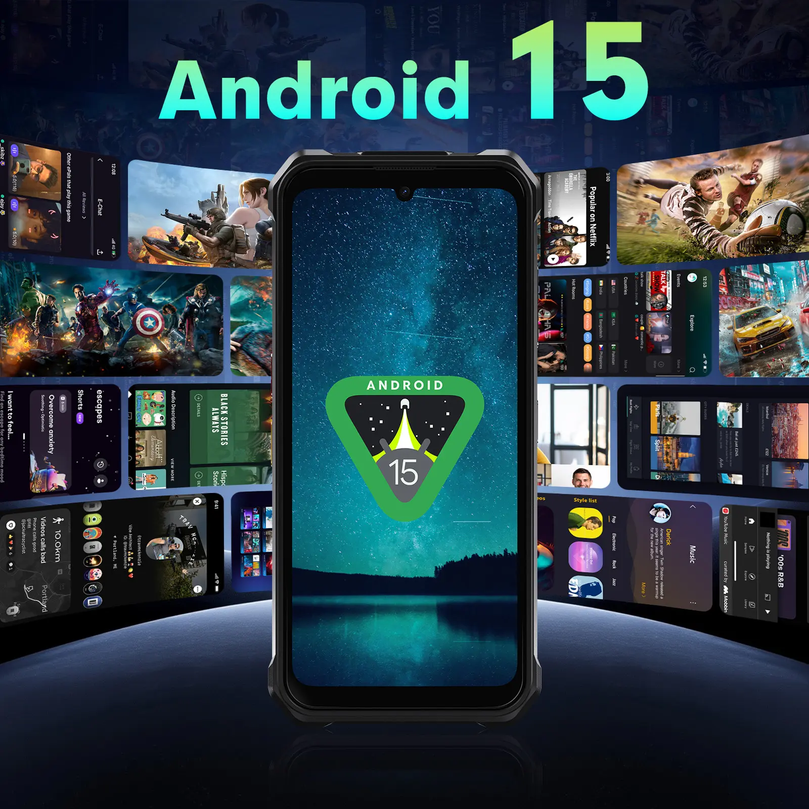 Teléfono resistente FOSSIBOT F110L - Android 15, altavoz de 128 dB