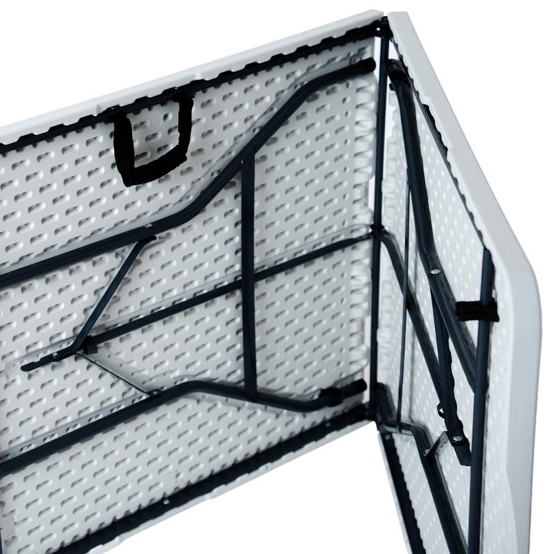 Paquete de 4 Mesas Plegables Blancas 180 cm para Eventos y Fiestas Cómodas y Prácticas