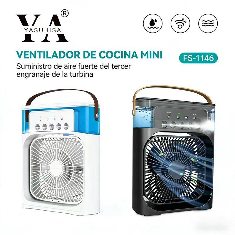 3 In 1 Air Conditioner Fan, Mini Evaporative Air Cooler with Night Light, Cooling Fan with 600ml Water Tank (Support Mobile Power Supply Used Together)
