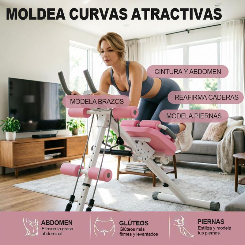 Máquina de Ejercicio Abdominal 6 en 1 con Pantalla LCD y Amortiguación Lumbar para Casa, Plegable en 3 Segundos, Carga Máx. 200kg, Ideal para Sobrepeso y Principiantes