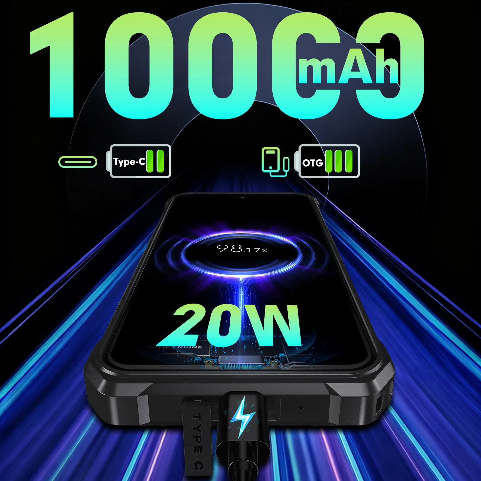 Teléfono resistente FOSSIBOT F110L - Android 15, altavoz de 128 dB