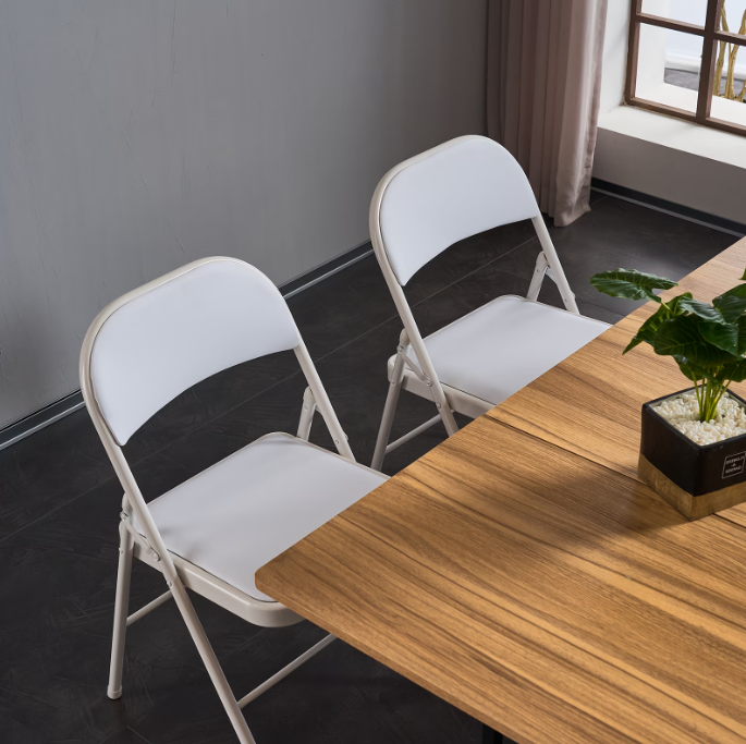 Paquete de 8 Sillas Plegables Blancas para Fiestas, Comidas y Reuniones Familiares
