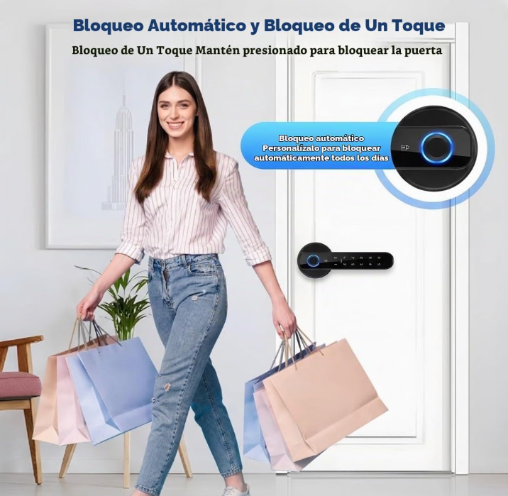 HEI LIANG Cerradura de puerta de huellas dactilares con teclado y control