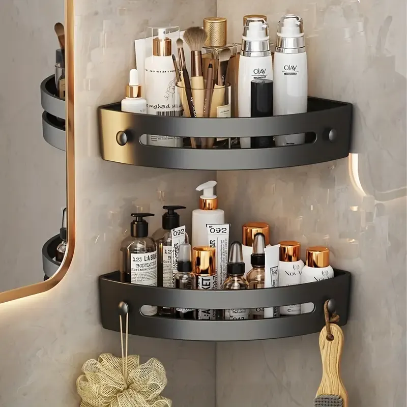 1pc 2pcs bathroom storage rack corner shower caddy organizer punch free corner shelf wall mounted storage rack details 1