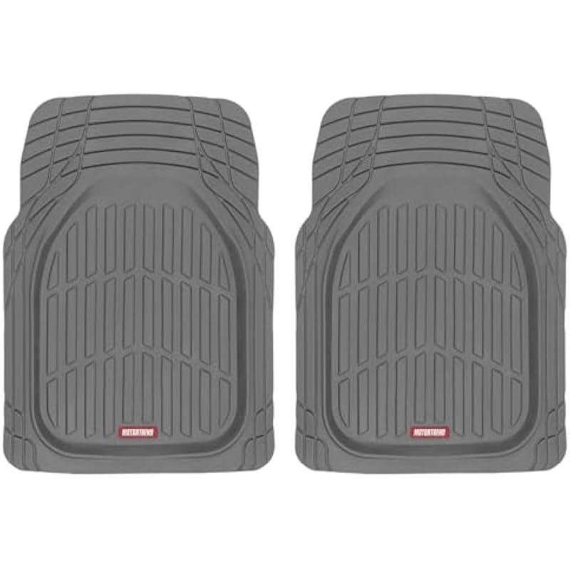 2PC Gray All-Weather Rubber Floor Liners – Deep Contour Universal Fit with Non