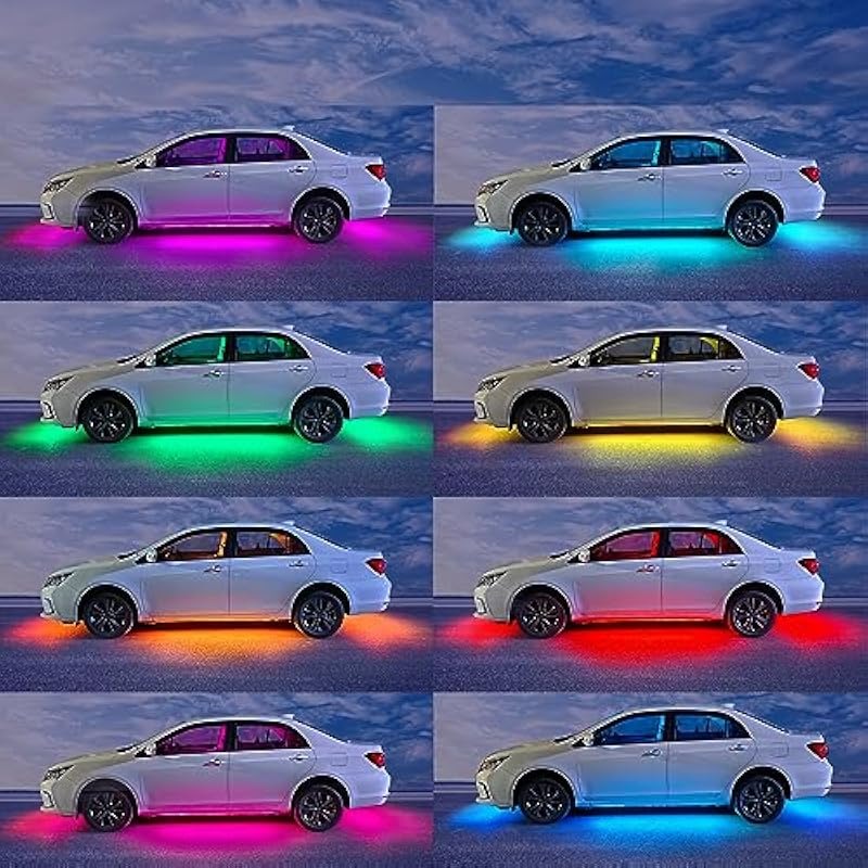 Smart RGB Underglow Lighting System with Bluetooth App RF Remote Music