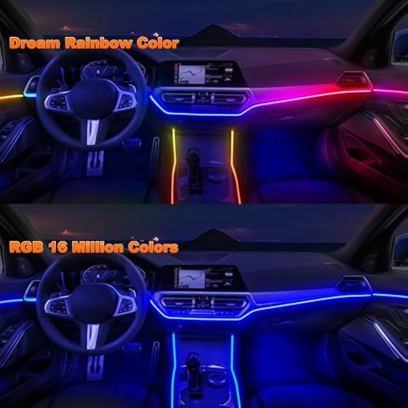 RGB LED Interior Strip Lights – 16M Colors, 213 Modes, App + Remote