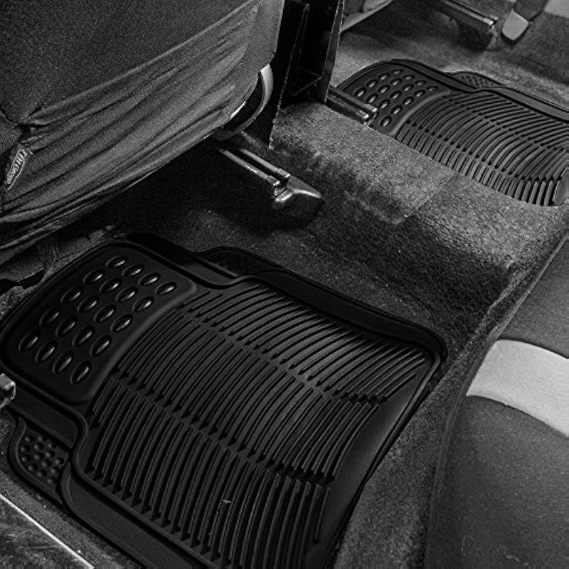All-Weather Rubber Floor Mats – Universal Trim-to-Fit Set for Cars SUVs Trucks