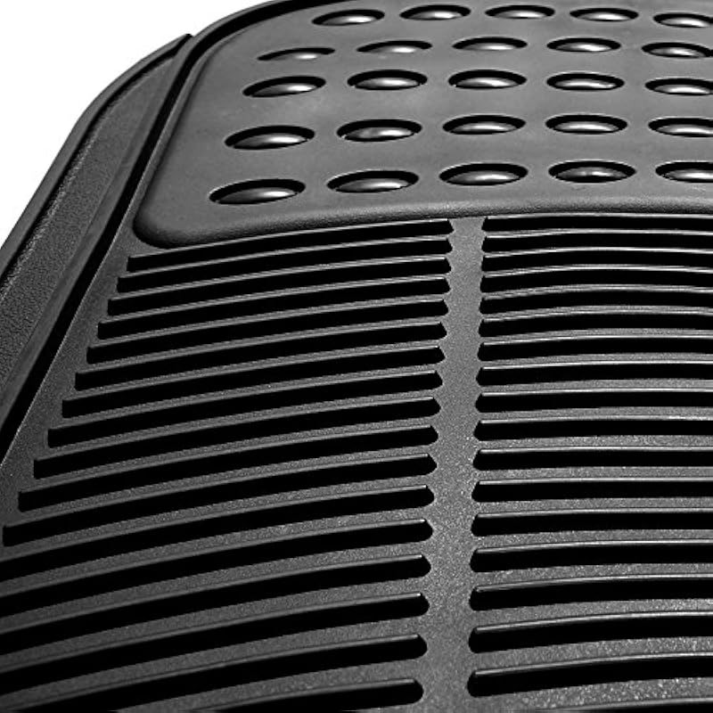 All-Weather Rubber Floor Mats – Universal Trim-to-Fit Set for Cars SUVs Trucks