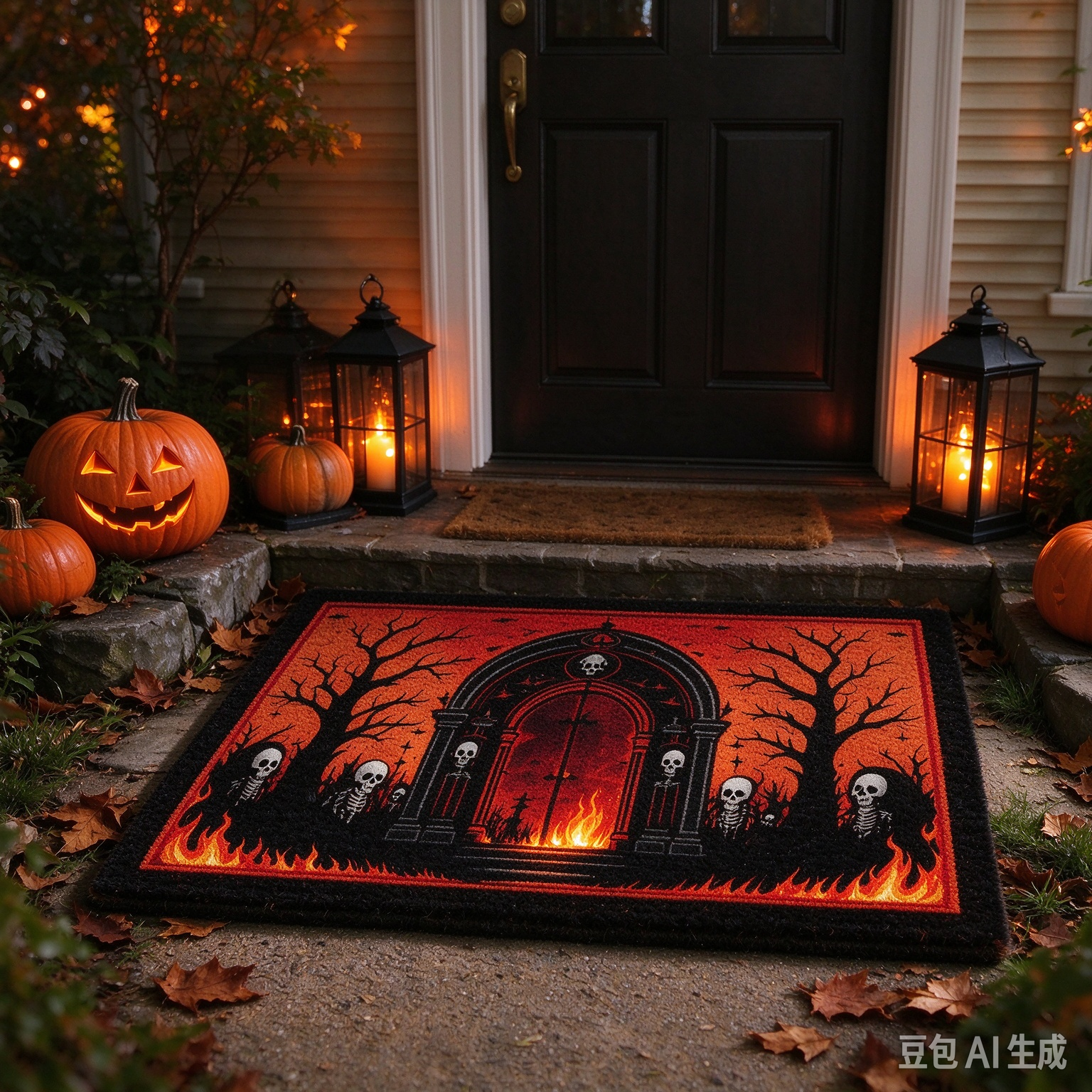 Mideninght Cemetery Gate Doormat