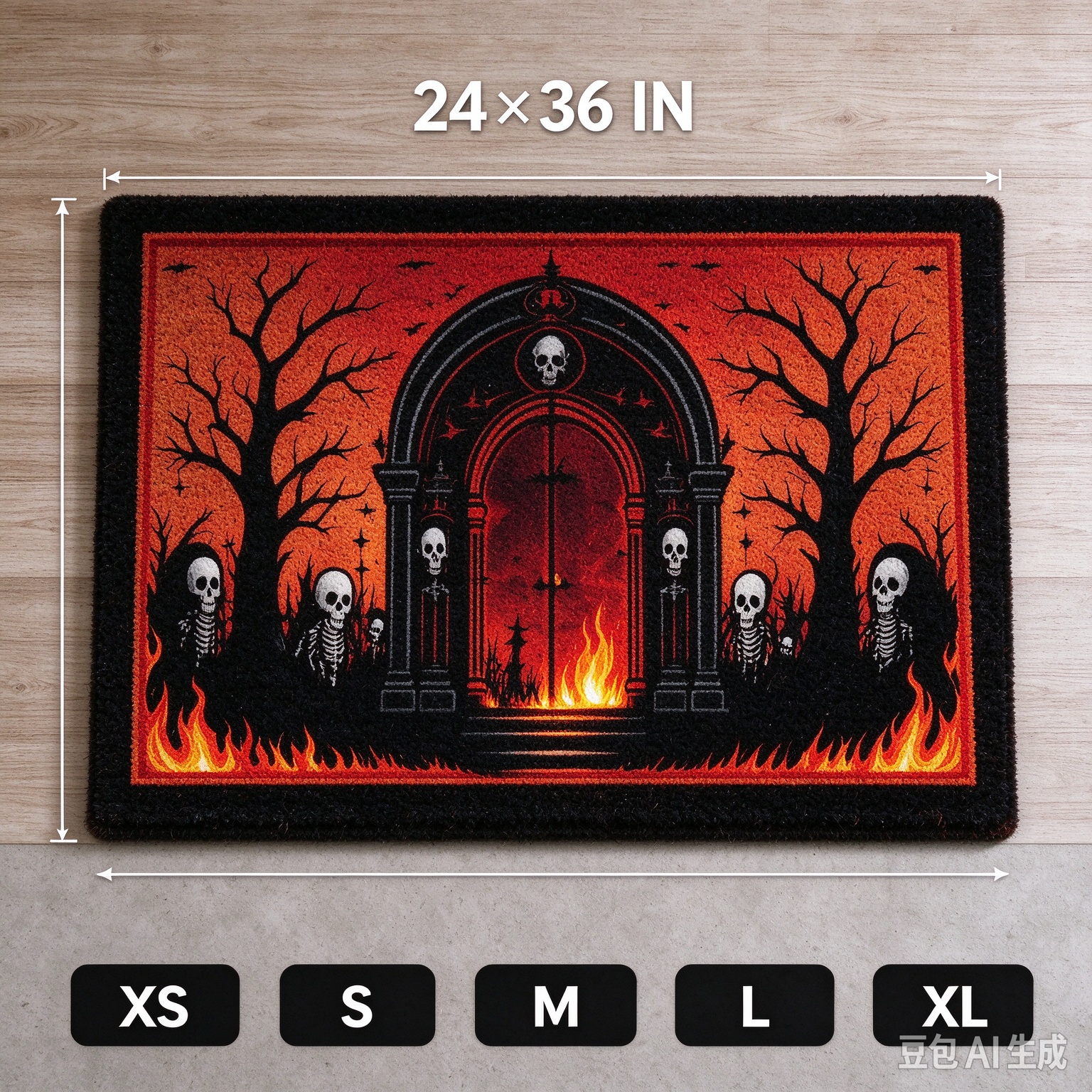 Mideninght Cemetery Gate Doormat