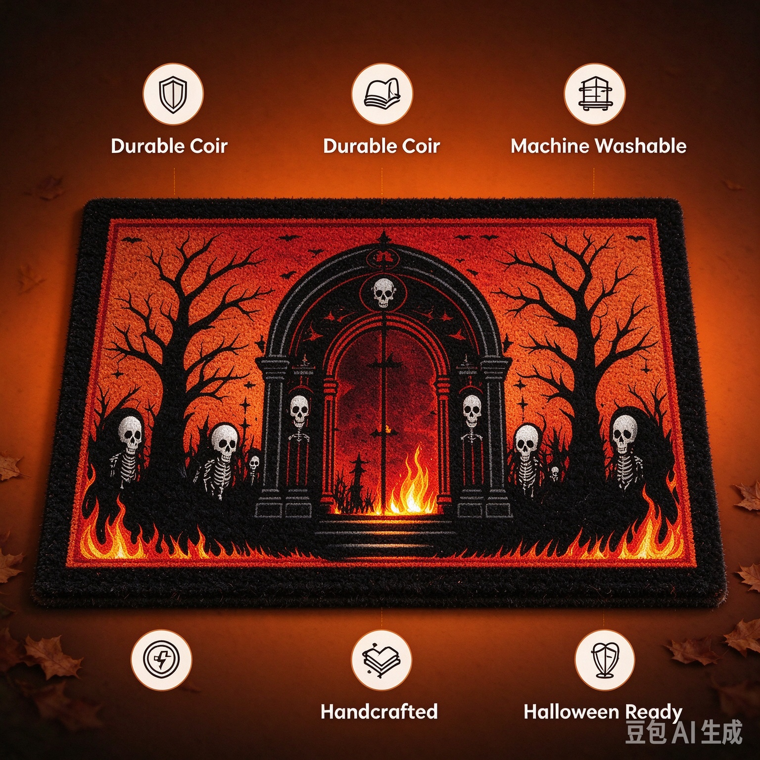 Mideninght Cemetery Gate Doormat