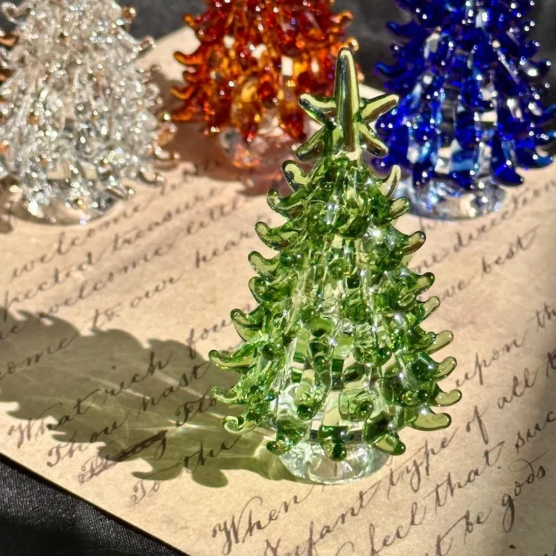 Handmade Glass Christmas Tree Statue