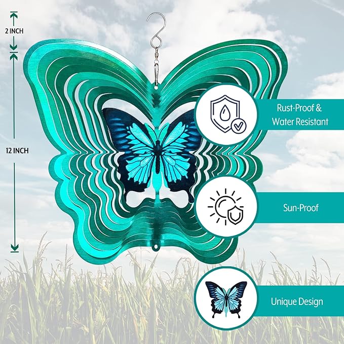 Garden WIND SPINNER, BUTTERFLY Ornament