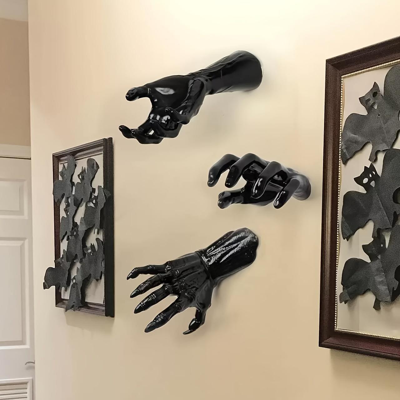 Wall Mounted Horror Outstretched Hand | Comes with a Lit Candle | Wall Art Sculpture