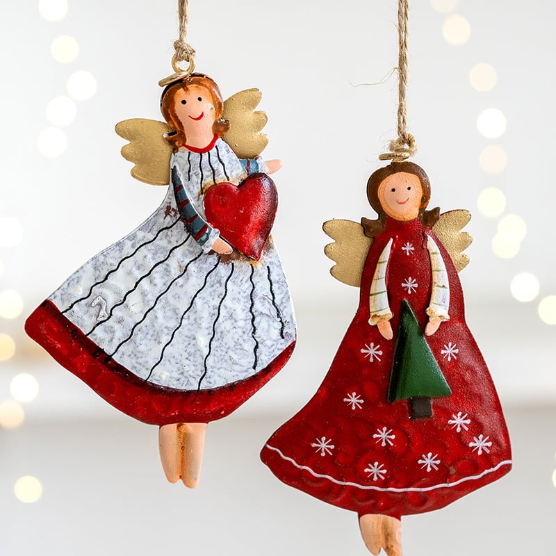 Retro Iron Art Christmas Angel Decoration