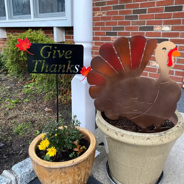 Metal Turkey Garden Stake | Metal Art | Thanksgiving Decor