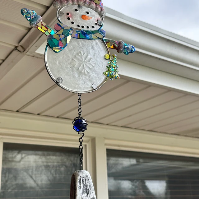 ⛄Snowman Wind Chime | Glass Art