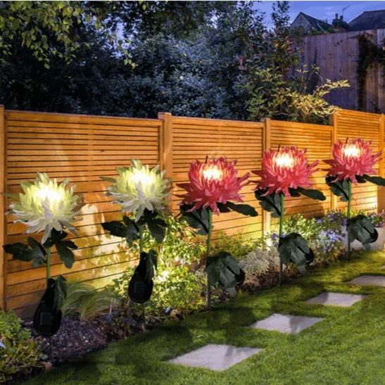 29.5" Chrysanthemum Solar Garden Stake LED